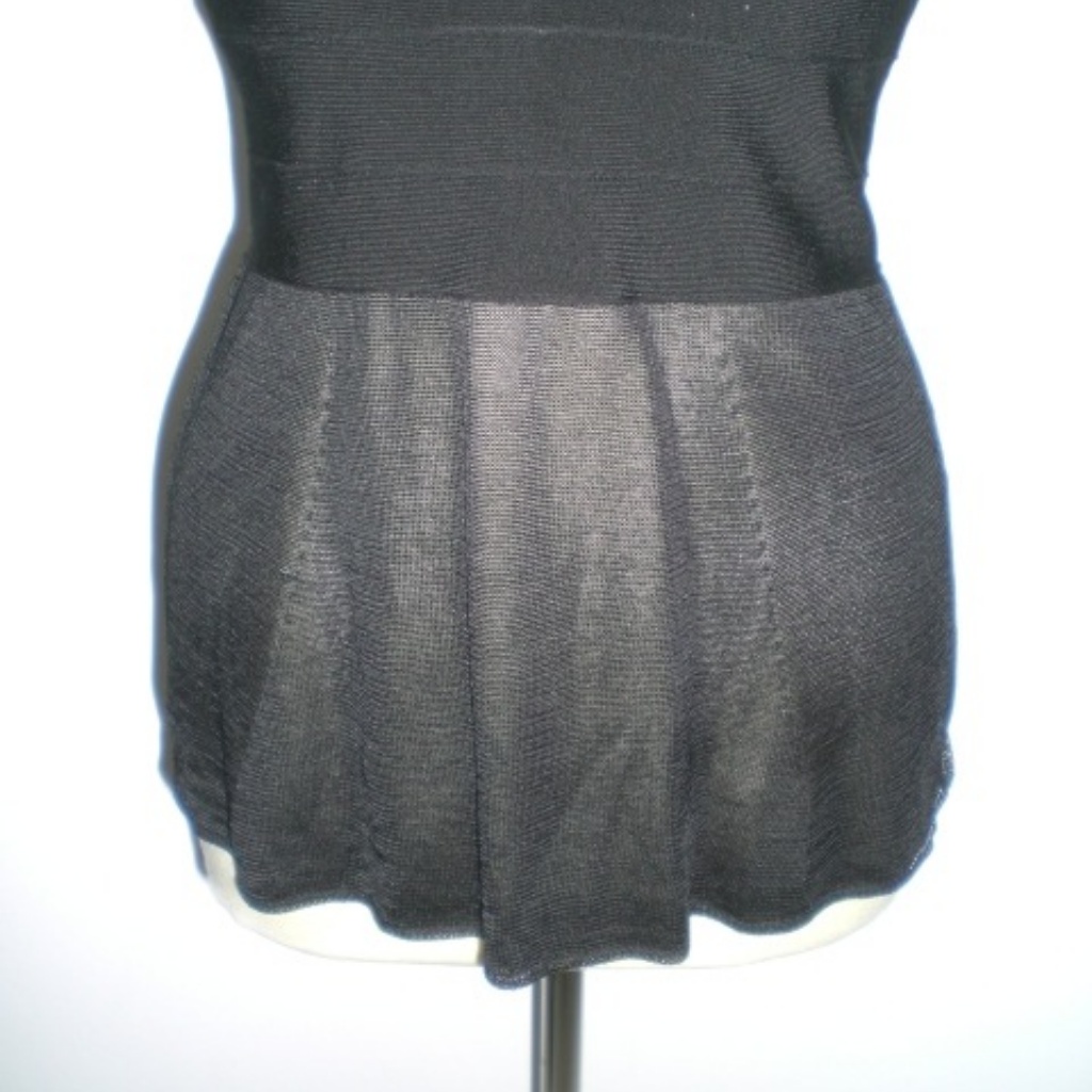 Giorgio Armani Ax Open Back Black V Neck Sheer Top — image 4 of 4